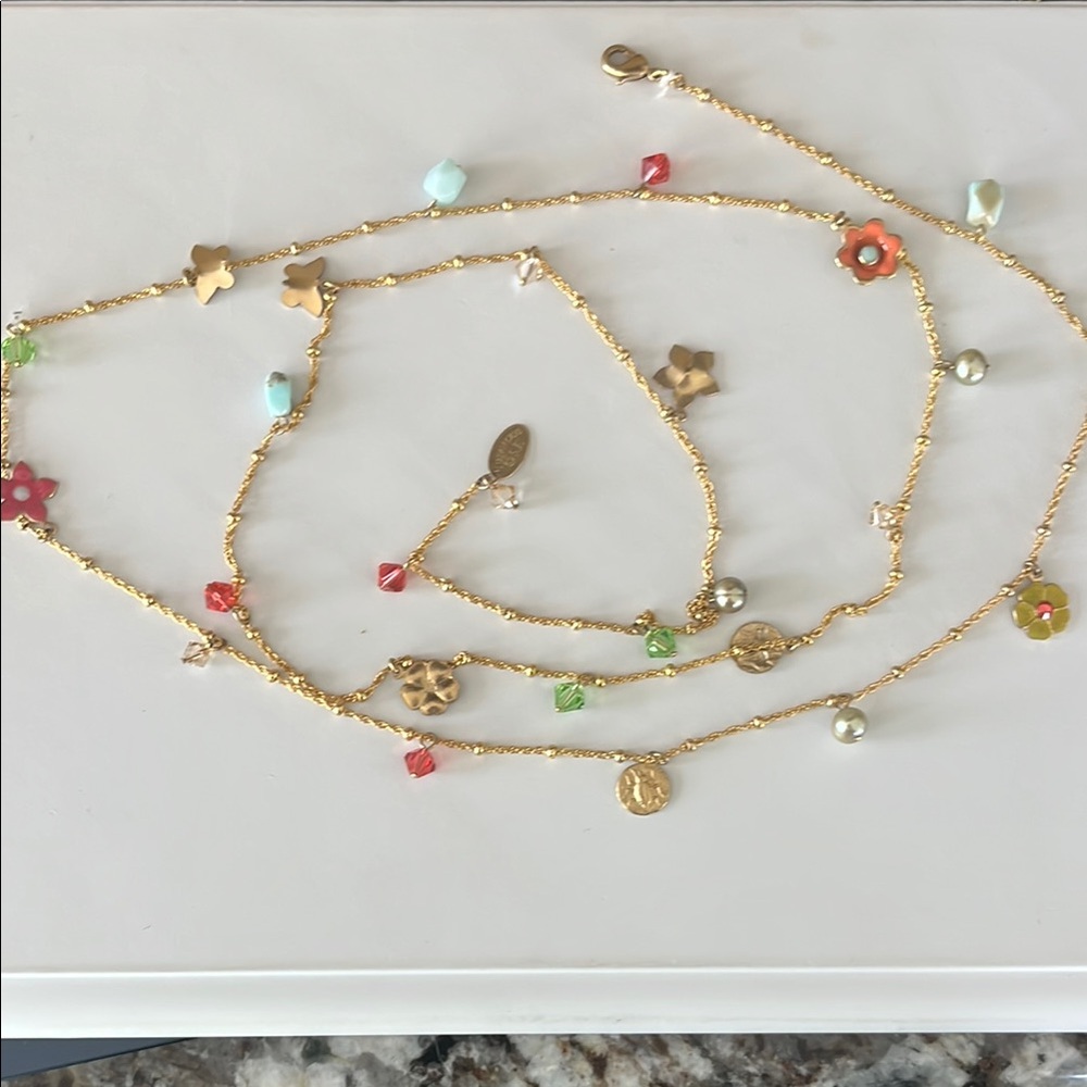 Gold and Multicolor Charm Necklace